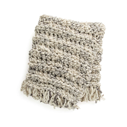 Bernat Crochet Fringed Throw Crochet Blanket made in Bernat Big Bold yarn