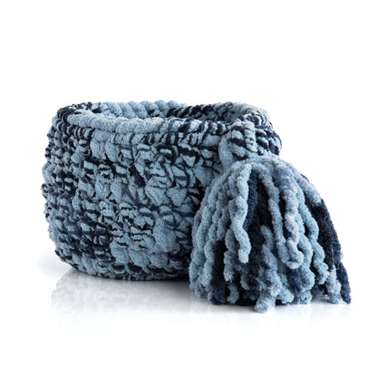 Bernat Big Bold Tasseled Basket Crochet Basket made in Bernat Big Bold yarn