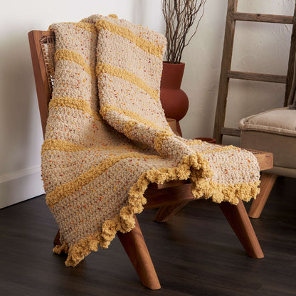 Bernat Crochet Simple Textural Relief Blanket Crochet Blanket made in Bernat Confetti, Sheepy yarn