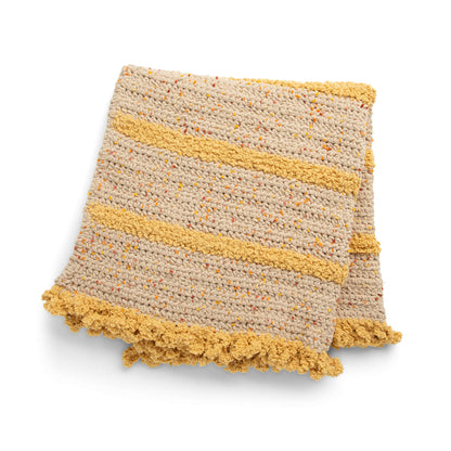 Bernat Crochet Simple Textural Relief Blanket Crochet Blanket made in Bernat Confetti, Sheepy yarn