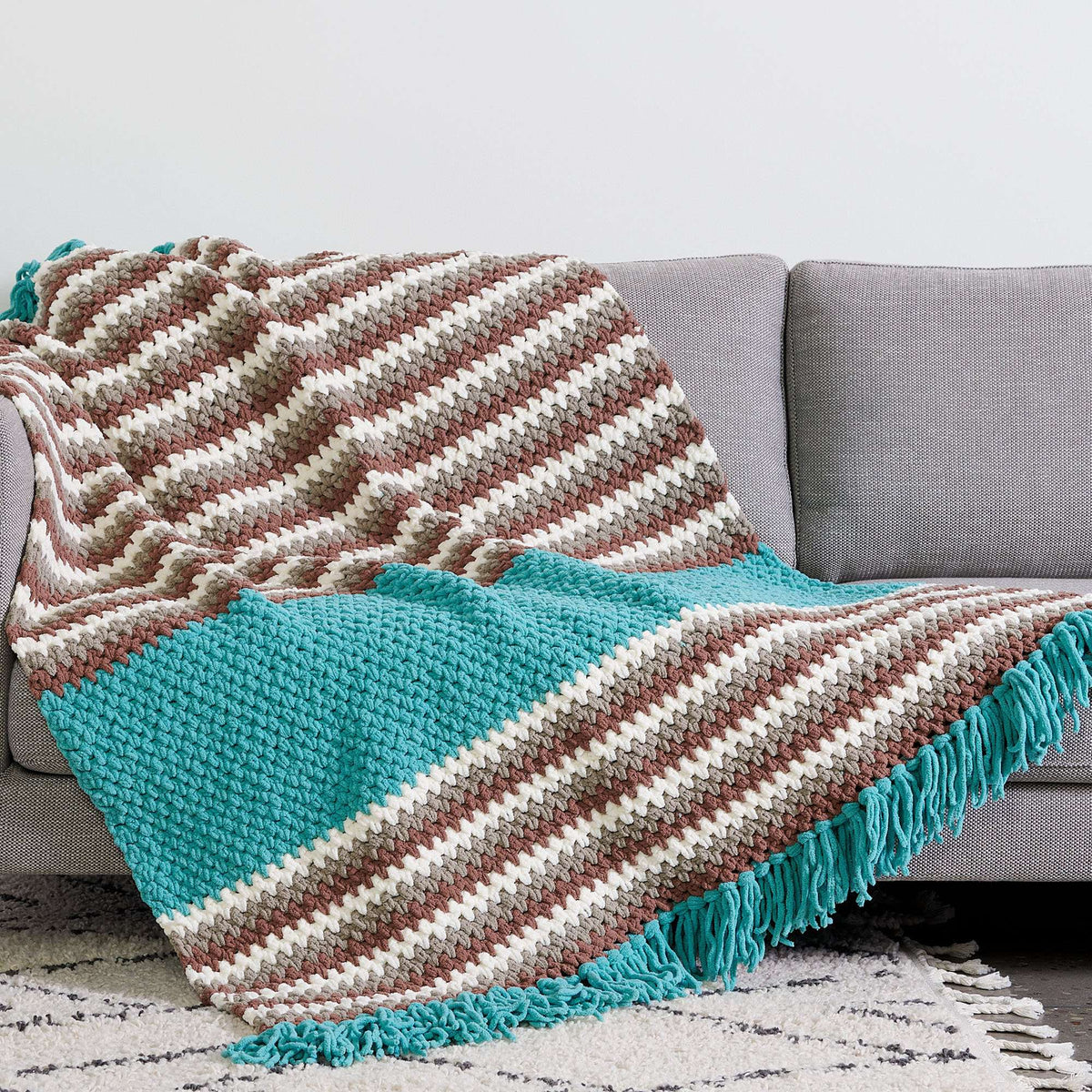 Crochet Blanket made in Bernat Blanket O'Go yarn