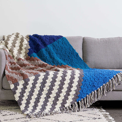 Bernat Bias Panels C2C Chevron Crochet Blanket Crochet Blanket made in Bernat Blanket O'Go yarn