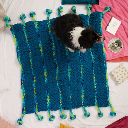 Bernat Big Poms Crochet Blanket Crochet Blanket made in Bernat Blanket Extra yarn