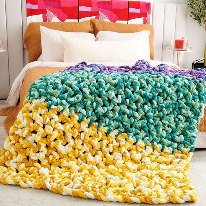 Bernat Summer Stripes Crochet Blanket Crochet Blanket made in Bernat Blanket Extra Thick yarn