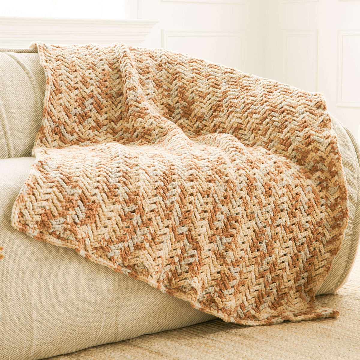Crochet Blanket made in Bernat Forever Fleece yarn