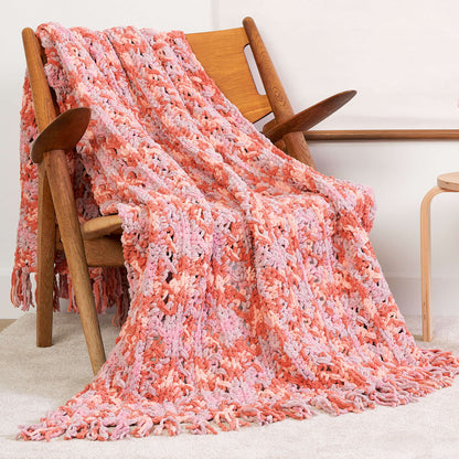Bernat Crochet Criss Cross Texture Blanket Crochet Blanket made in Bernat Blanket yarn