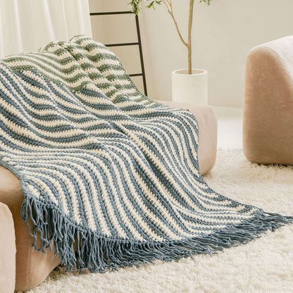 Bernat Geometric Intersection Striped Crochet Blanket Crochet Blanket made in Bernat Blanket yarn