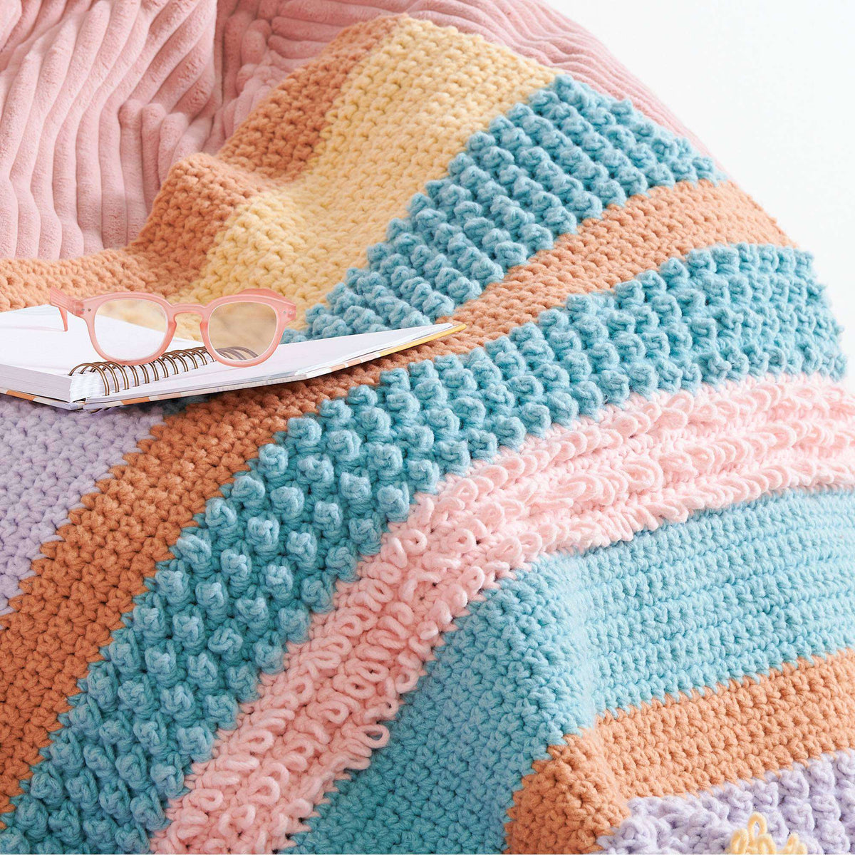 Crochet Blanket made in Bernat Forever Fleece yarn