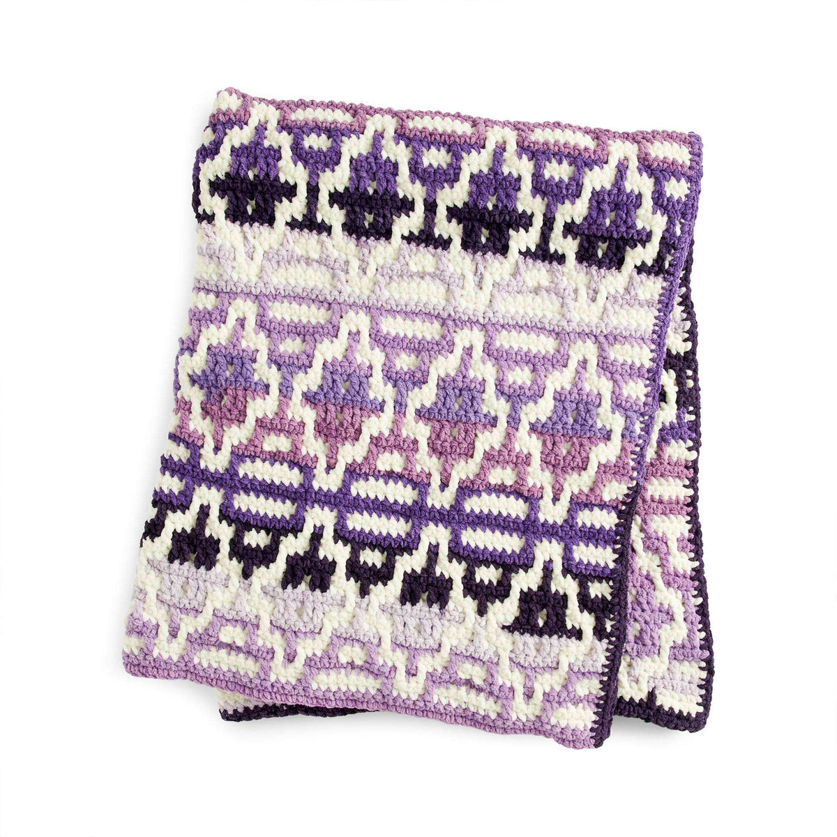 Crochet Blanket made in Bernat Blanket Ombre yarn