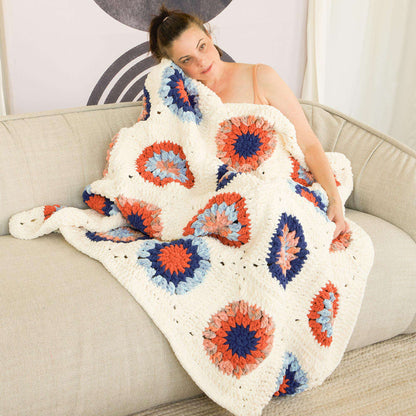 Bernat Bullseye Motif Crochet Blanket Crochet Blanket made in Bernat Blanket yarn
