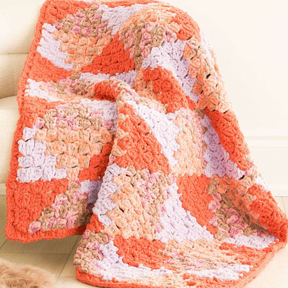 Bernat Two Tone Diamonds Crochet Blanket Single Size