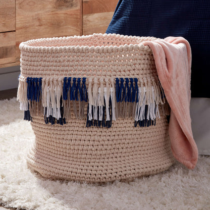 Bernat Fringe It Crochet Basket Crochet Basket made in Bernat Maker Big yarn