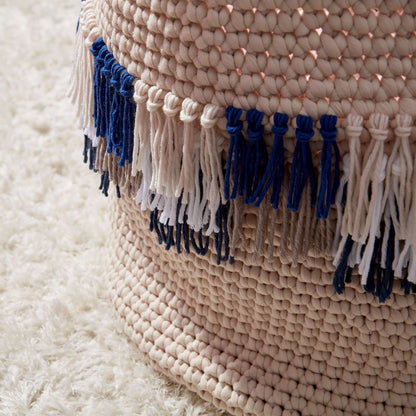 Bernat Fringe It Crochet Basket Crochet Basket made in Bernat Maker Big yarn