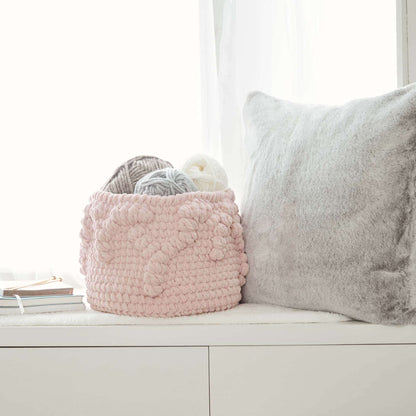 Bernat Crochet Bobble Border Basket Crochet Basket made in Bernat Blanket yarn