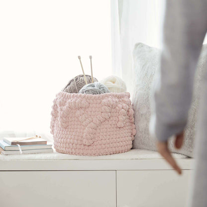 Bernat Crochet Bobble Border Basket Crochet Basket made in Bernat Blanket yarn