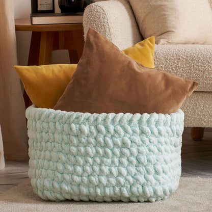 Bernat Square Bottom Crochet Basket Crochet Basket made in Bernat Blanket Extra Thick yarn