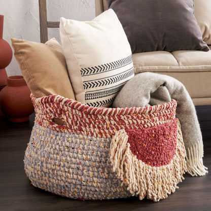 Bernat Marled Crochet Basket Crochet Basket made in Bernat Blanket Confetti yarn