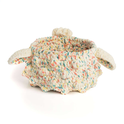 Bernat Crochet Sheep Baa-Baa-Baasket Crochet Basket made in Bernat Blanket Confetti yarn