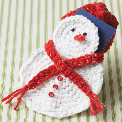 Bernat Crochet Snowman Gift Card Holder Crochet Holiday made in Bernat Handicrafter Cotton yarn