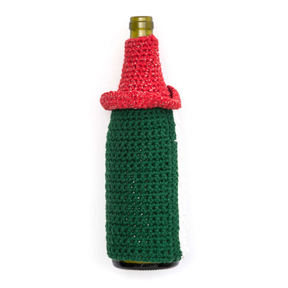 Bernat Crochet Gnome for the Holidays Wine Bottle Cozy Crochet Holiday made in Bernat Handicrafter Cotton yarn
