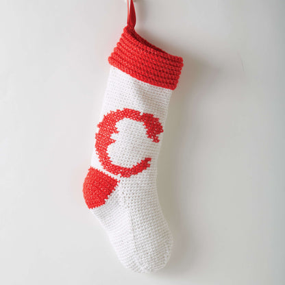 Bernat Crochet Monogram Stocking White