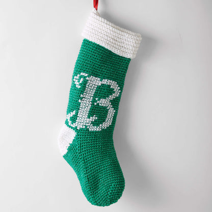 Bernat Crochet Monogram Stocking White