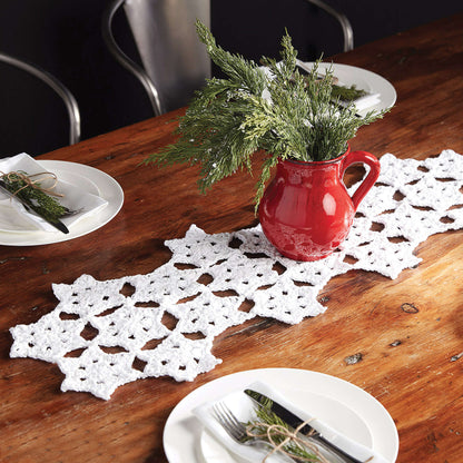 Bernat Starflake Crochet Table Runner Crochet Holiday made in Bernat Handicrafter Cotton yarn