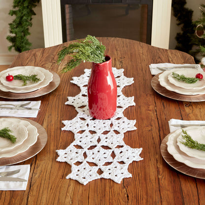 Bernat Starflake Crochet Table Runner Crochet Holiday made in Bernat Handicrafter Cotton yarn