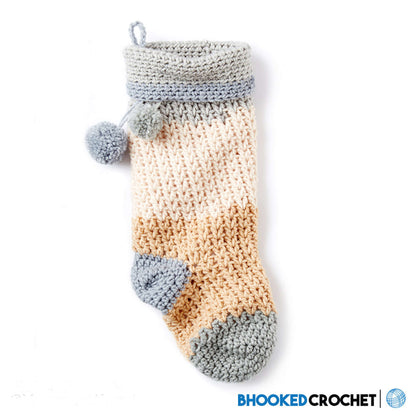 Bernat Pop! Crochet Christmas Stocking Crochet Holiday made in Bernat Pop! yarn