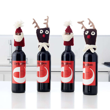 Bernat Crochet Bottle Toppers Reindeer