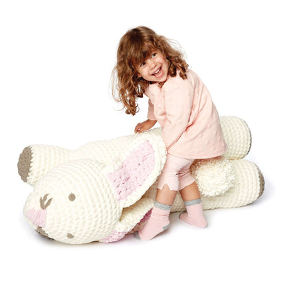 Bernat Crochet Bunny Floor Pillow Crochet Pillow made in Bernat Baby Blanket yarn