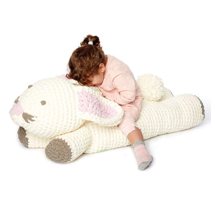 Bernat Crochet Bunny Floor Pillow Crochet Pillow made in Bernat Baby Blanket yarn