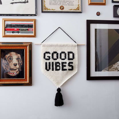 Bernat Good Vibes Crochet Banner Crochet Interior Décor made in Bernat Super Value yarn