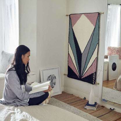 Bernat Deco Crochet Tapestry Crochet Wall Hanging made in Bernat Roving yarn