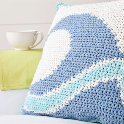 Bernat Catch a Wave Crochet Pillow Crochet Pillow made in Bernat Maker Home Dec yarn