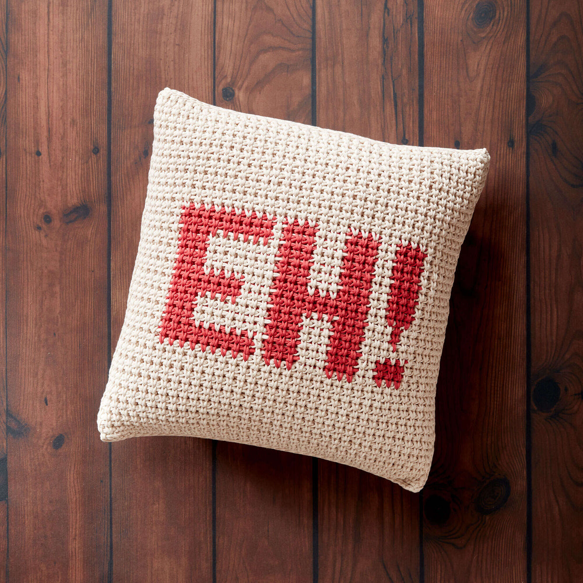 Crochet Pillow made in Bernat Maker Home Dec yarn
