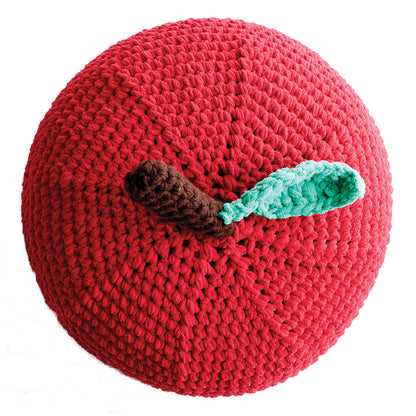 Bernat Crochet Apple a Day Pouf Crochet Pillow made in Bernat Blanket yarn