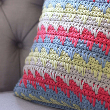 Bernat Crochet Reversible Spike Stitch Pillow Cover Crochet Pillow made in Bernat Maker Home Dec yarn