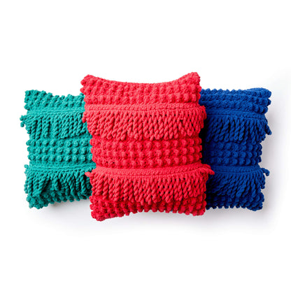 Bernat Bobble Fringe Crochet Pillow Malachite