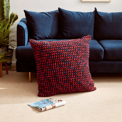Bernat Crochet Granite Stitch Floor Cushion Crochet Pillow made in Bernat Blanket yarn