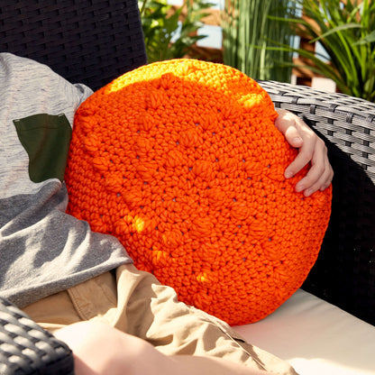 Bernat Bobble Go Round Crochet Pillow Crochet Pillow made in Bernat Maker Outdoor yarn