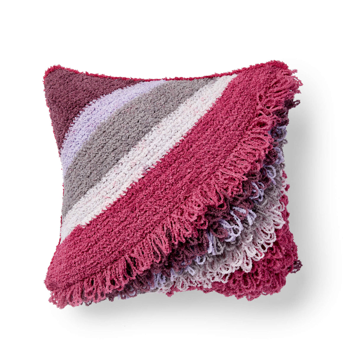 Crochet Pillow made in Bernat Blanket Breezy yarn