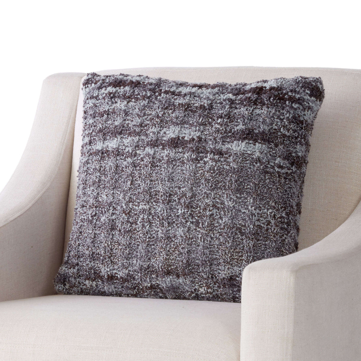 Knit Pillow made in Bernat Tweedie yarn