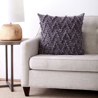 Bernat Knit Chevron Bobble Velvet Pillow Knit Pillow made in Bernat Velvet yarn