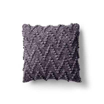 Bernat Knit Chevron Bobble Velvet Pillow Knit Pillow made in Bernat Velvet yarn