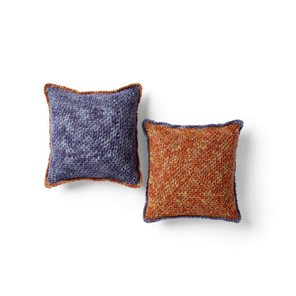 Bernat Contrast Edge Crochet Pillow Set Crochet Pillow made in Bernat Tweedie yarn
