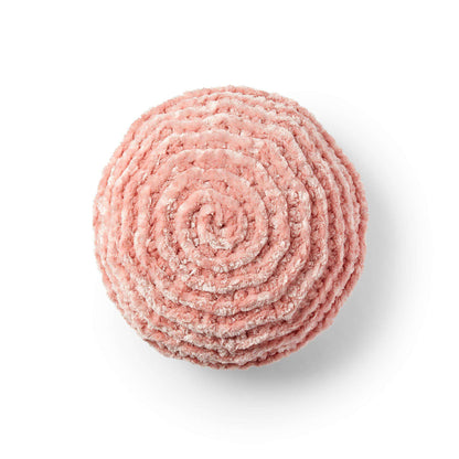Bernat Crochet Corkscrew Cushion Crochet Pillow made in Bernat Velvet Plus yarn