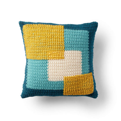 Bernat Crossed Squares Crochet Pillow Crochet Pillow made in Bernat Softee Chunky yarn