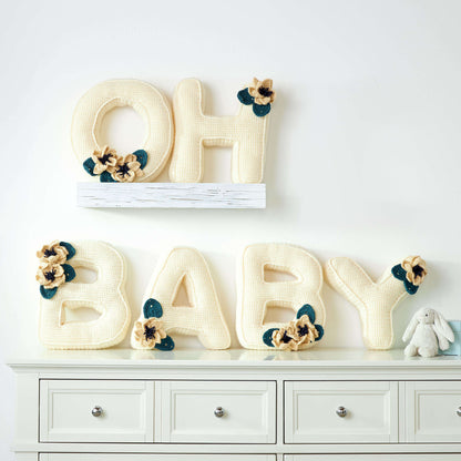 Bernat Oh Baby Spring Alphabet Crochet Pillows Crochet Pillow made in Bernat Super Value yarn