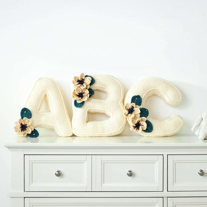 Bernat Oh Baby Spring Alphabet Crochet Pillows Crochet Pillow made in Bernat Super Value yarn